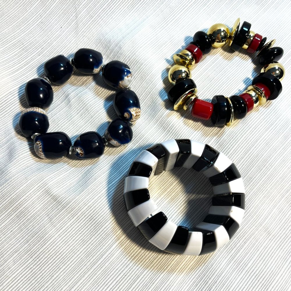 3 High Fashion Chunky Bracelets - Picture 1 of 8